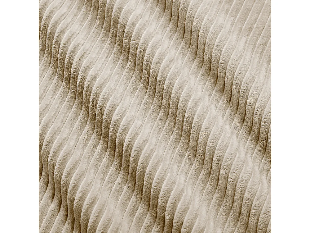 Driezitsbank, geribbeld fluweel, modulaire opstelling, antislip, beige.