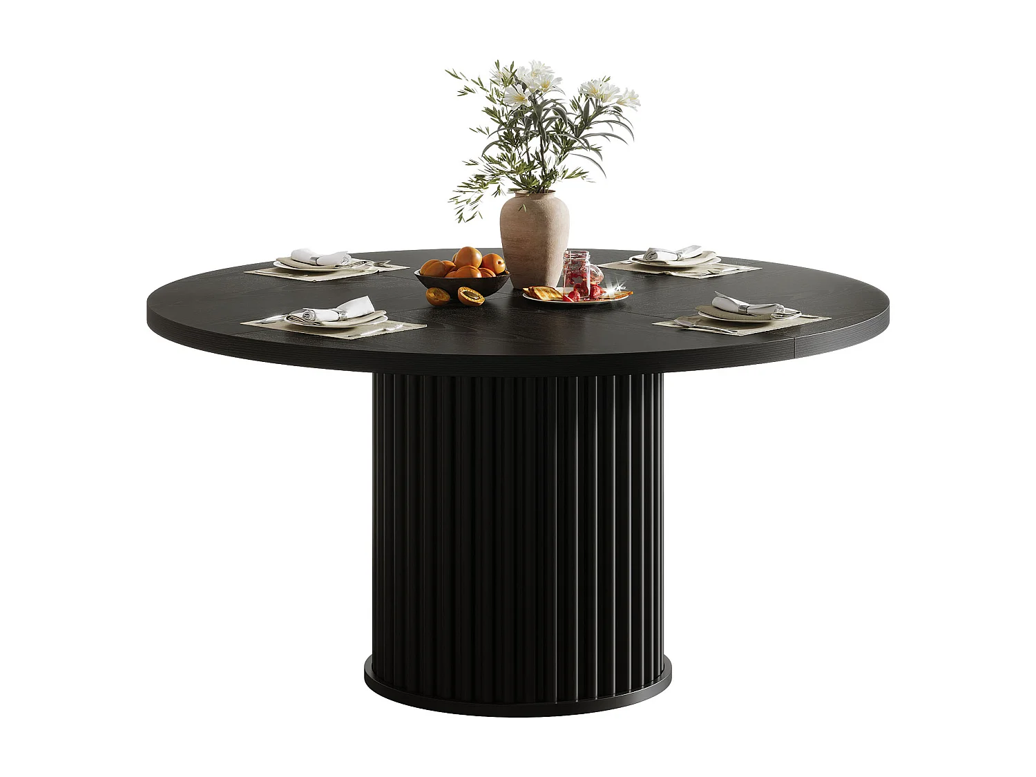 Table à manger ronde pour 4 à 6 personnes, table de cuisine circulaire moderne de 120 cm