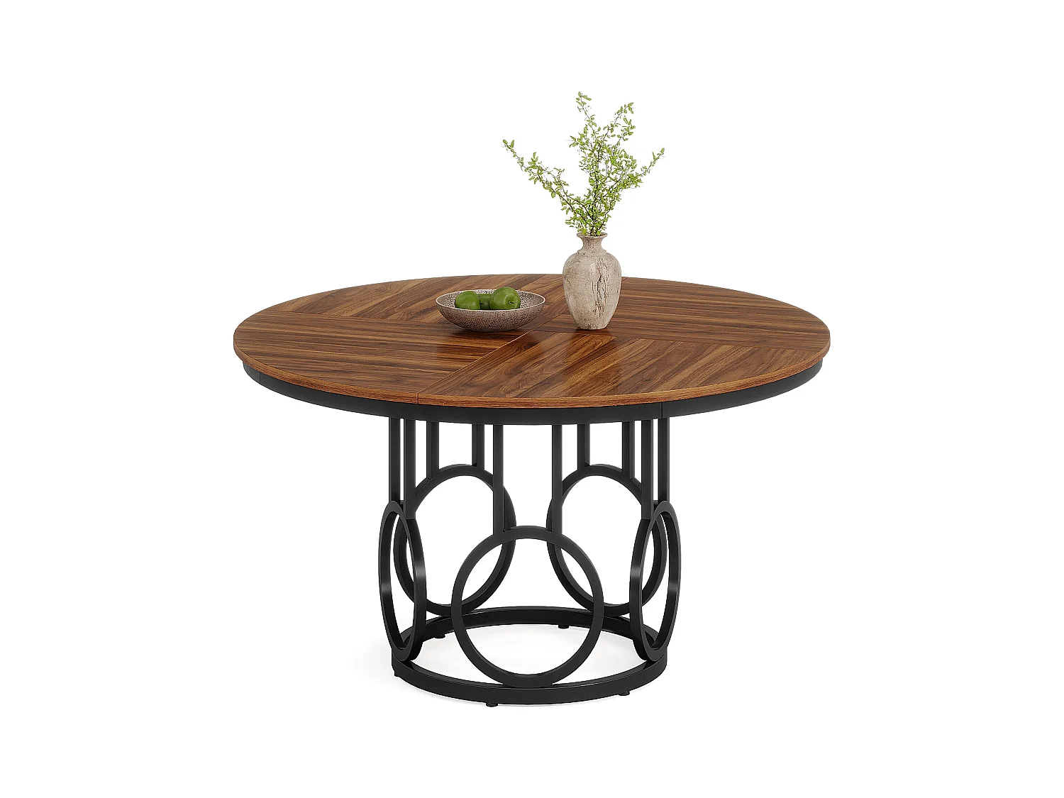 Table à manger ronde pour 4 personnes, 120 cm Table de salle à manger rustique