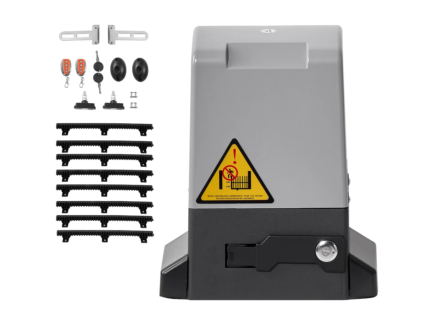 Motorisation de Portail Coulissant SucceBuy, 550 W, Ouvre-portail Automatique Électrique 25 m 1500 kg, Moteur de Porte Coulissante Crémaillère Nylon