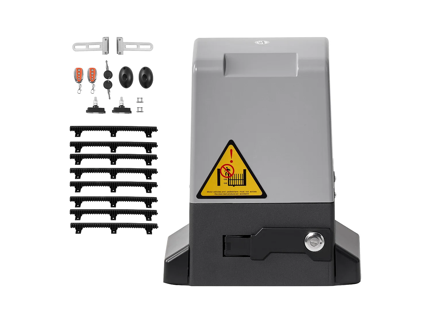 Motorisation de Portail Coulissant SucceBuy, 280 W, Ouvre-portail Automatique Électrique 25 m 816 kg, Moteur de Porte Coulissante Crémaillère Nylon