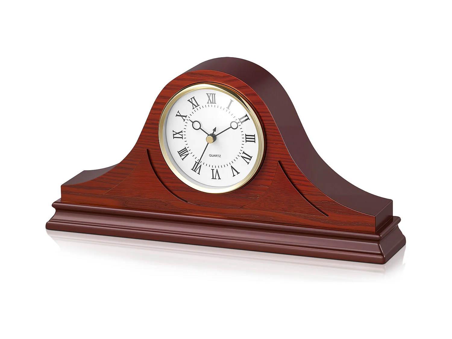 Retro Kaminuhr SucceBuy, 16.4 cm, Vintage Klassische Tischuhr MDF mit Integriertem Quarzwerk, Leises Design, für Wohnzimmer