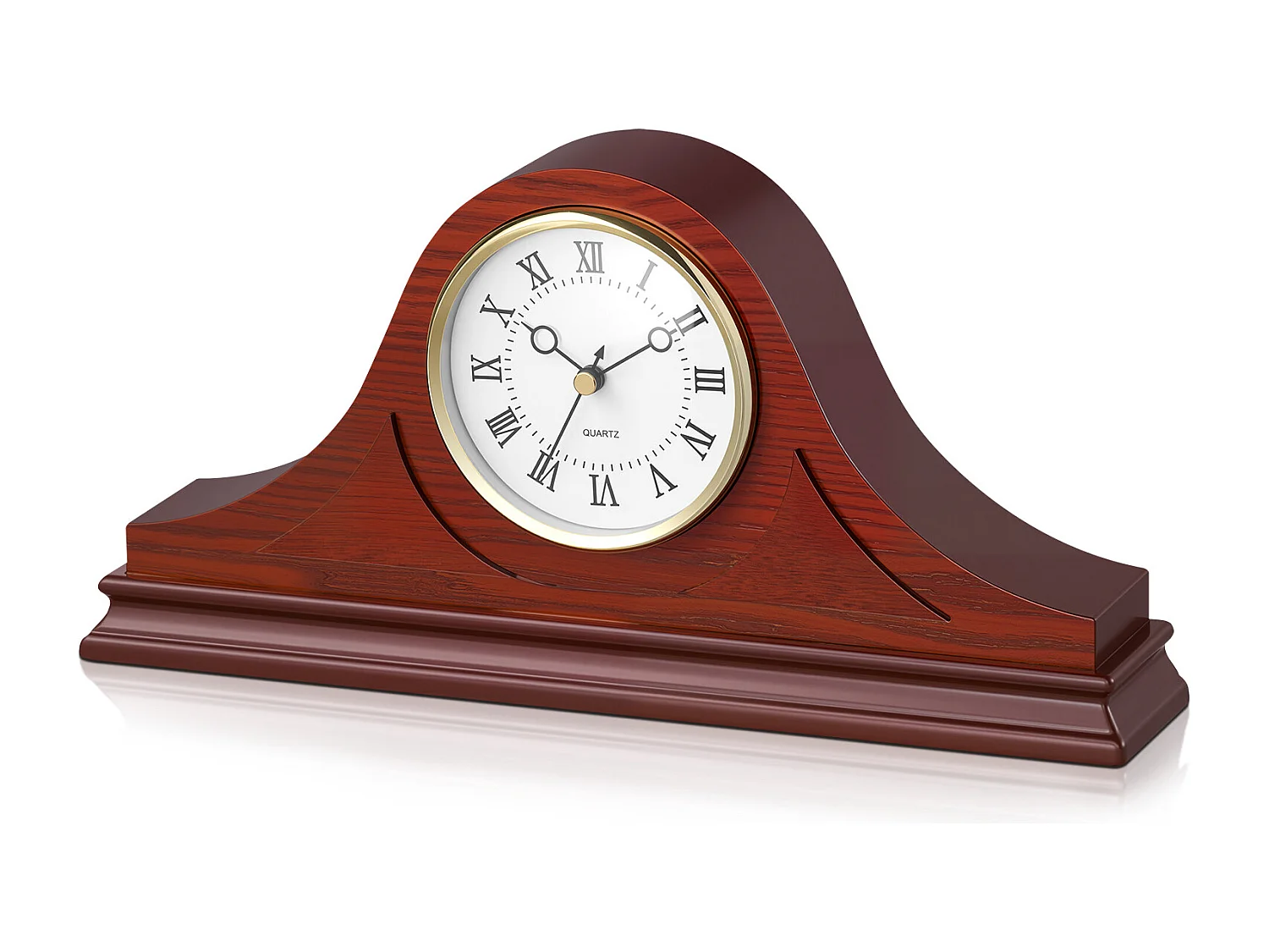 Retro Kaminuhr SucceBuy, 16.4 cm, Vintage Klassische Tischuhr MDF mit Integriertem Quarzwerk, Leises Design, für Wohnzimmer