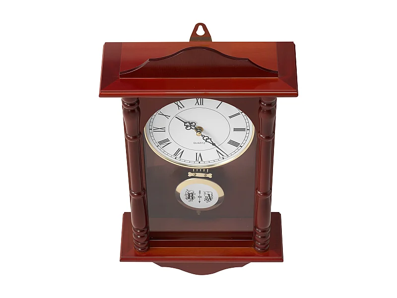 Retro Wandklok met Slinger SucceBuy, 46 cm, Vintage Klassieke Slingerklok Grenen Hout MDF, Geïntegreerde Quartz Beweging, Stil Ontwerp, voor Woonkamer