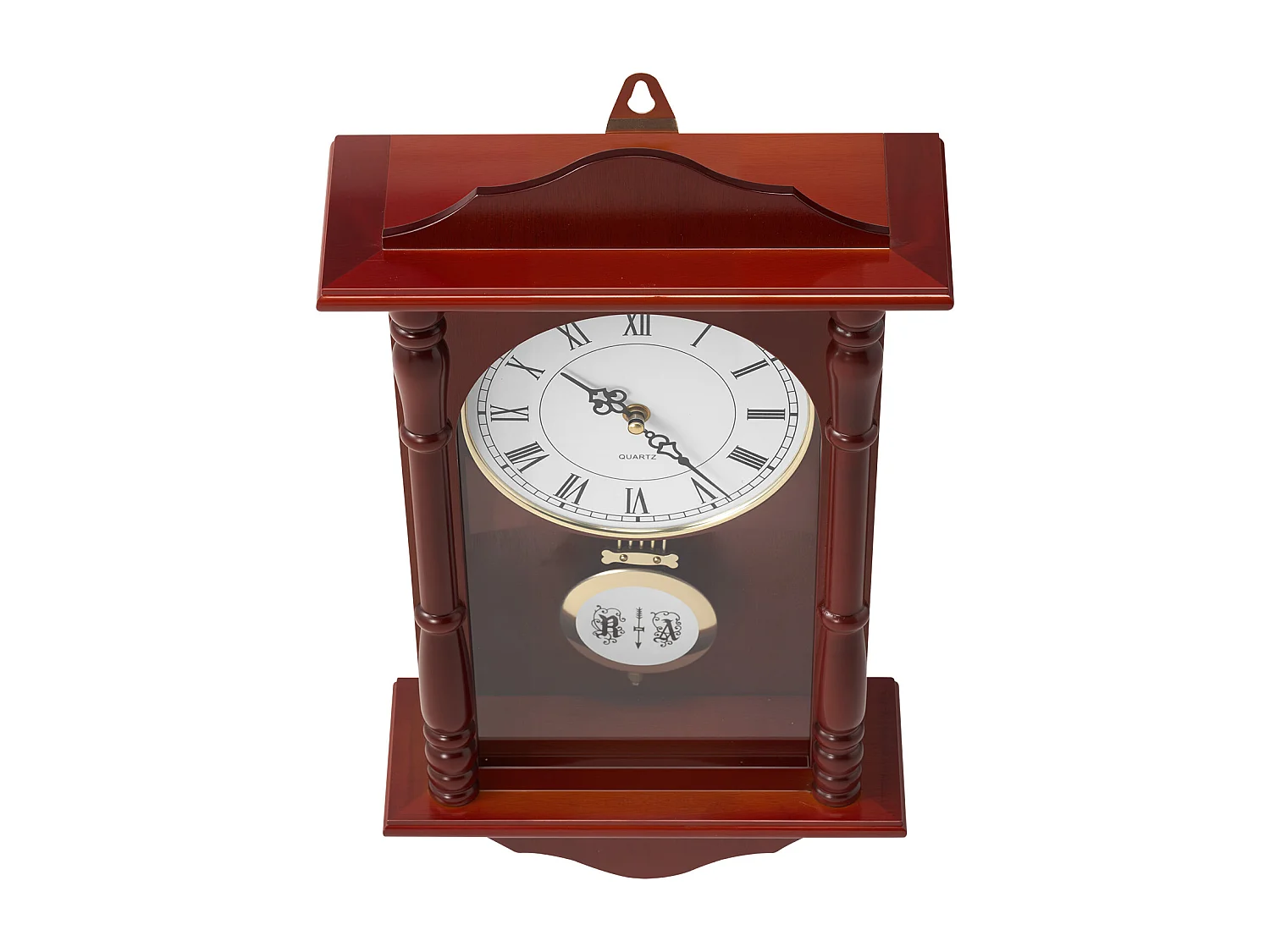 Retro Wandklok met Slinger SucceBuy, 46 cm, Vintage Klassieke Slingerklok Grenen Hout MDF, Geïntegreerde Quartz Beweging, Stil Ontwerp, voor Woonkamer