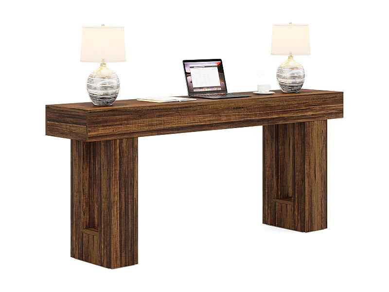 Console rectangulaire en bois de 160 cm de long, idéale derrière le canapé, style ferme