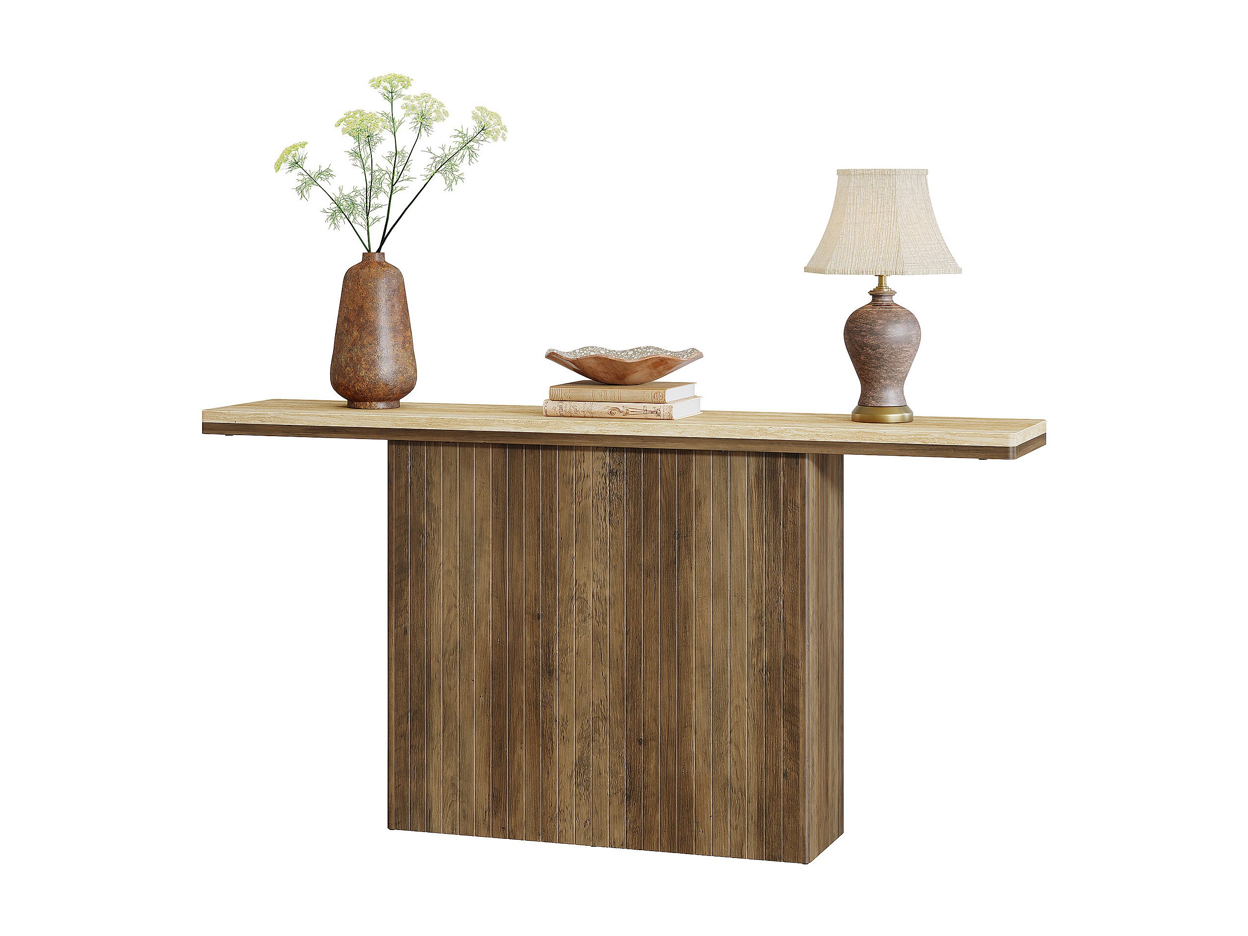 Tavolo Consolle Treocho Design A X - 102x12x78,5 Cm, Con Cassetto E Ripiano, Colore Espresso, Per Ingresso E Soggiorno
