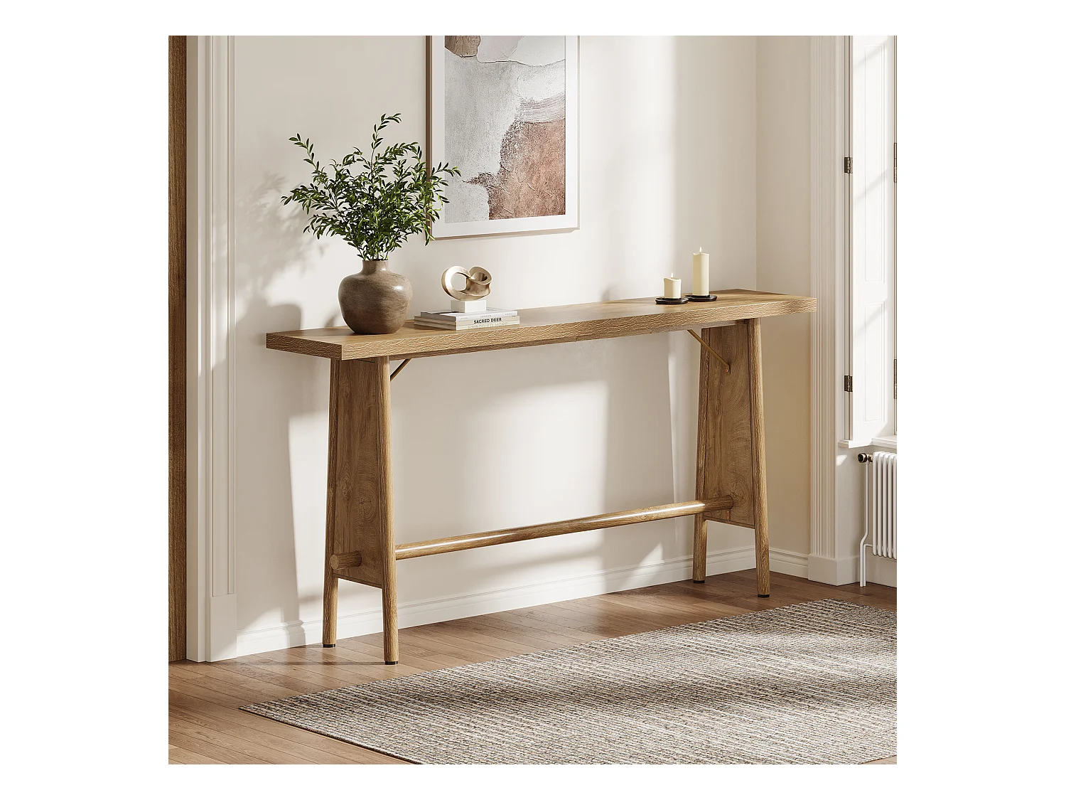 Table d'entrée de 160 cm de long, console de canapé moderne derrière le canapé pour l'entrée