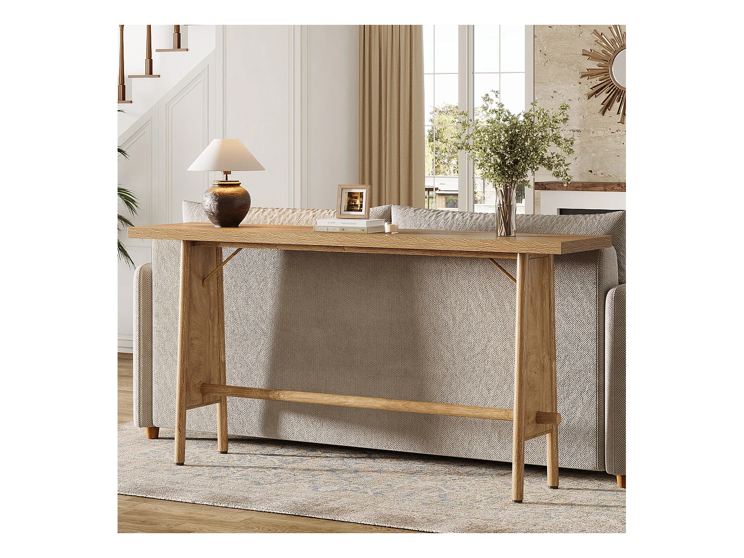 Table d'entrée de 160 cm de long, console de canapé moderne derrière le canapé pour l'entrée