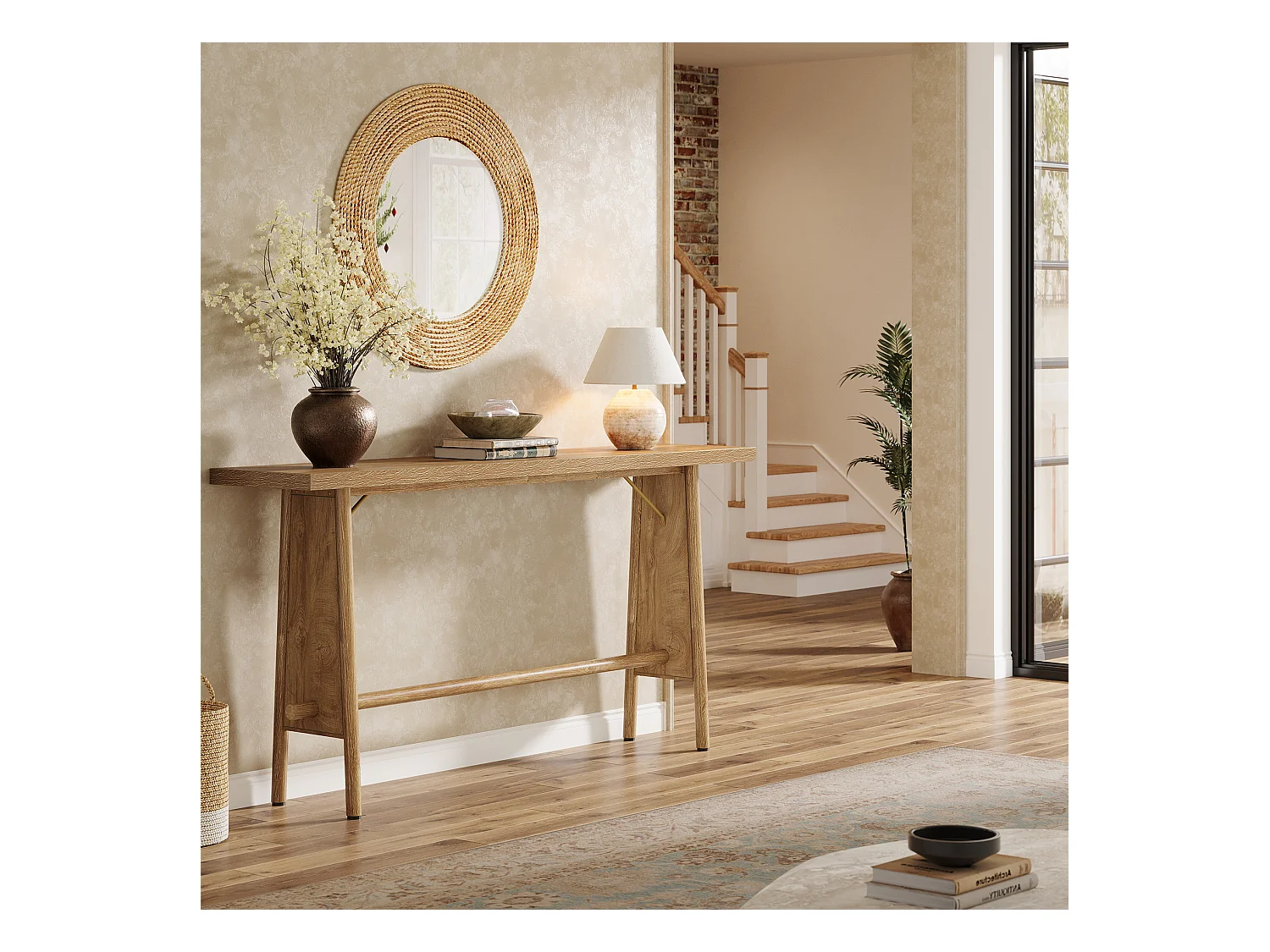 Table d'entrée de 160 cm de long, console de canapé moderne derrière le canapé pour l'entrée