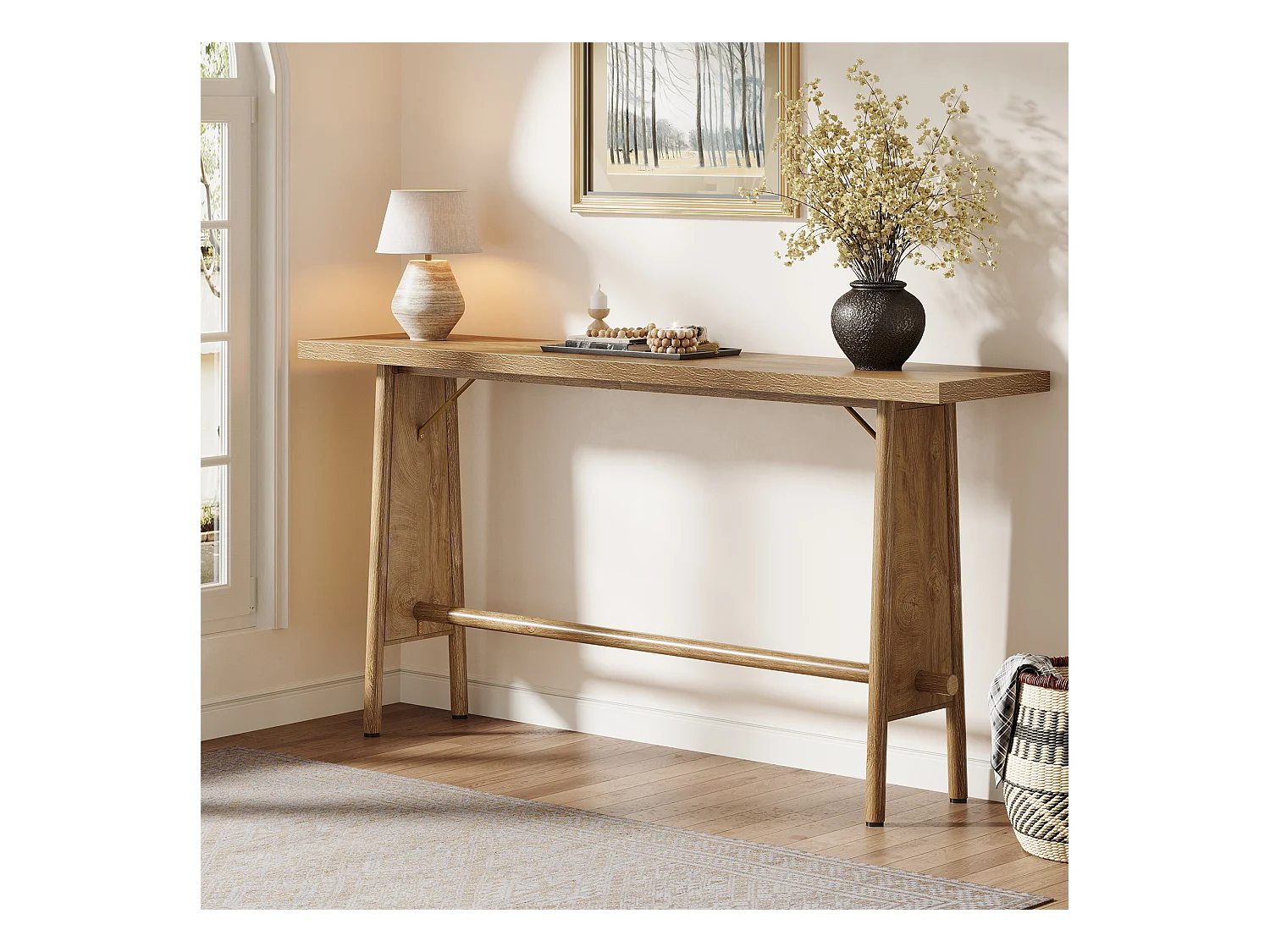 Table d'entrée de 160 cm de long, console de canapé moderne derrière le canapé pour l'entrée