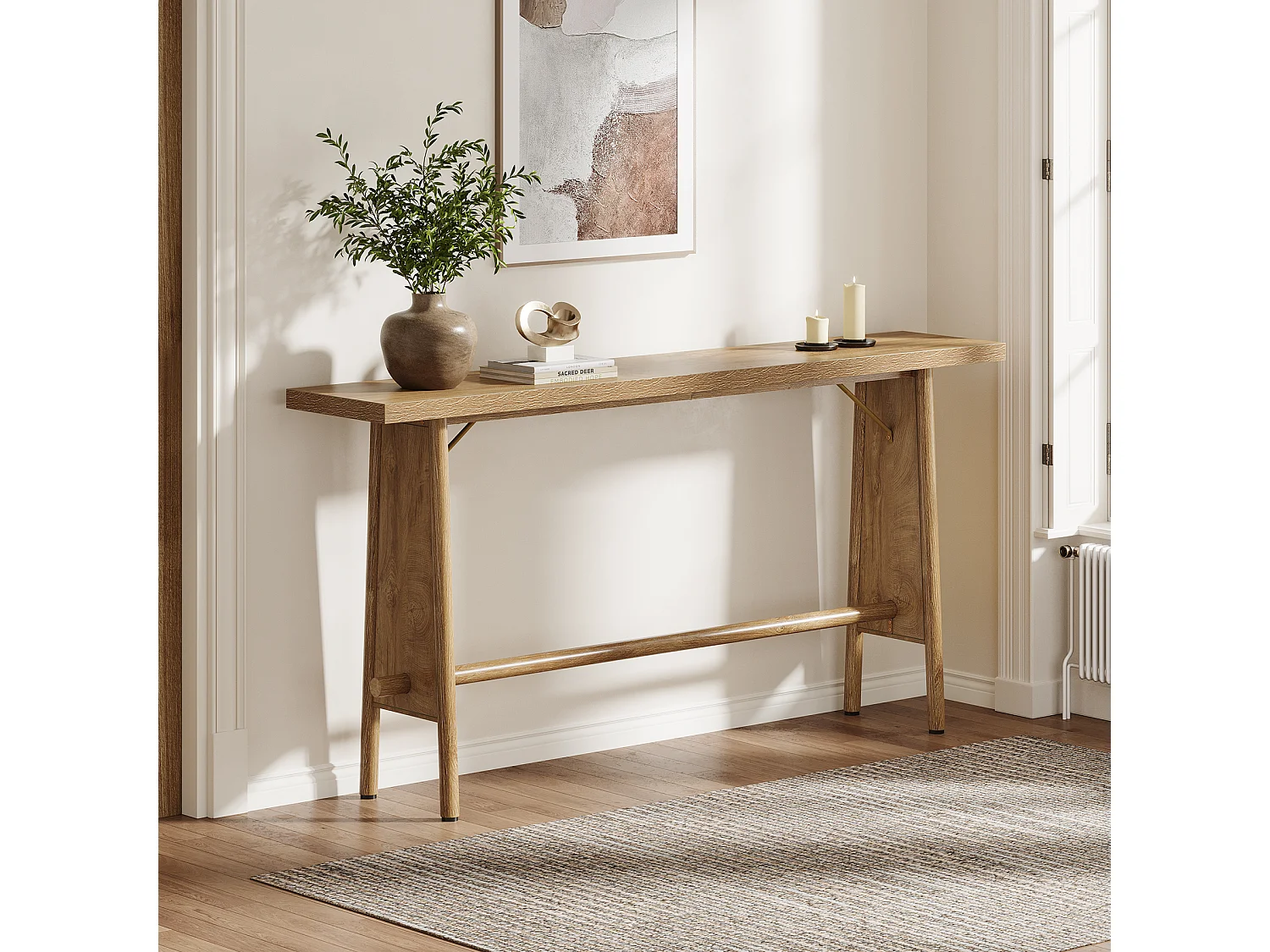 Table d'entrée de 160 cm de long, console de canapé moderne derrière le canapé pour l'entrée