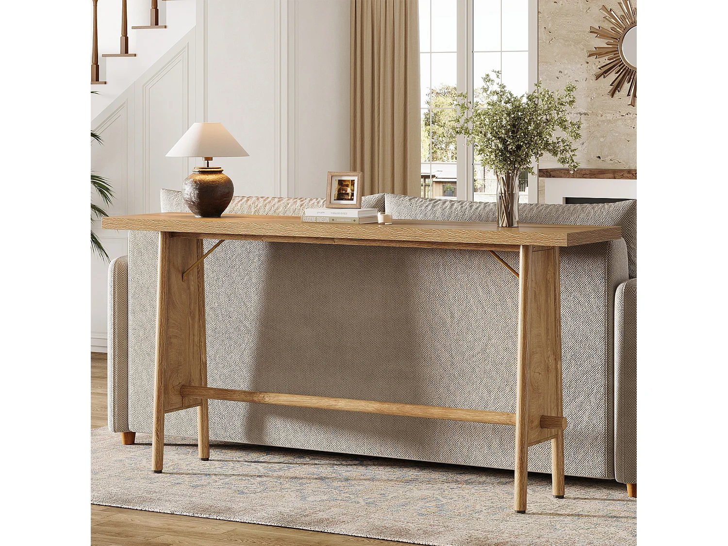 Table d'entrée de 160 cm de long, console de canapé moderne derrière le canapé pour l'entrée