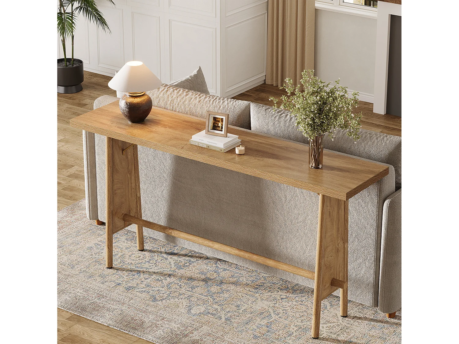 Table d'entrée de 160 cm de long, console de canapé moderne derrière le canapé pour l'entrée