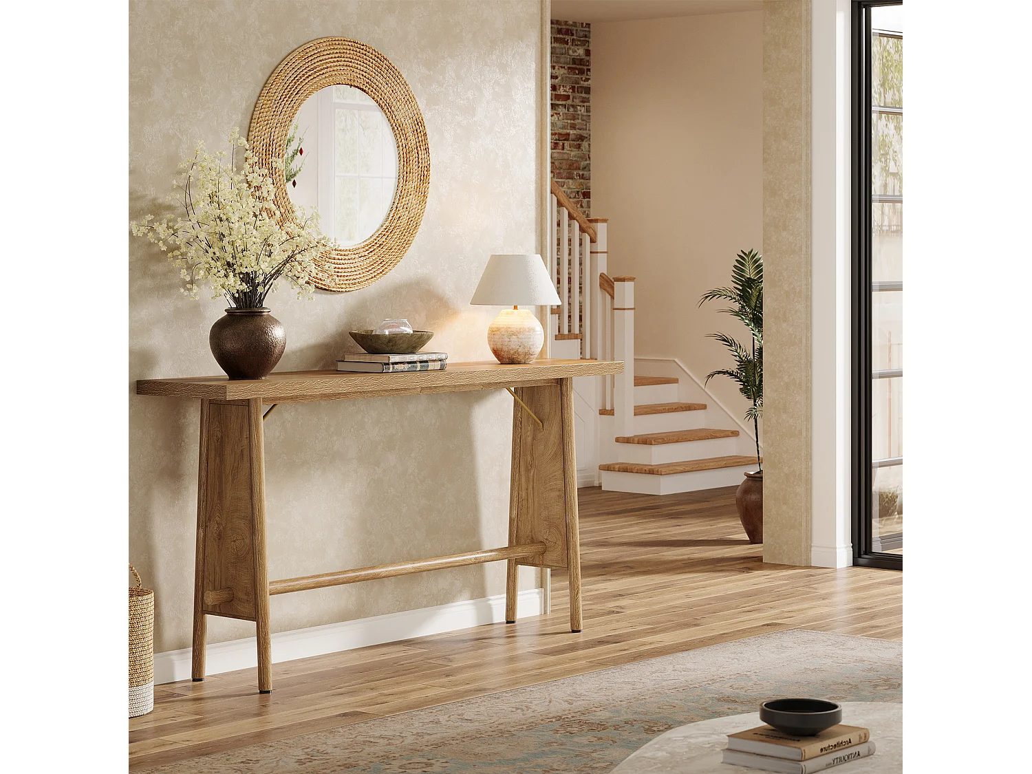 Table d'entrée de 160 cm de long, console de canapé moderne derrière le canapé pour l'entrée