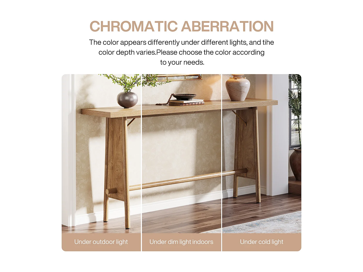 Table d'entrée de 160 cm de long, console de canapé moderne derrière le canapé pour l'entrée