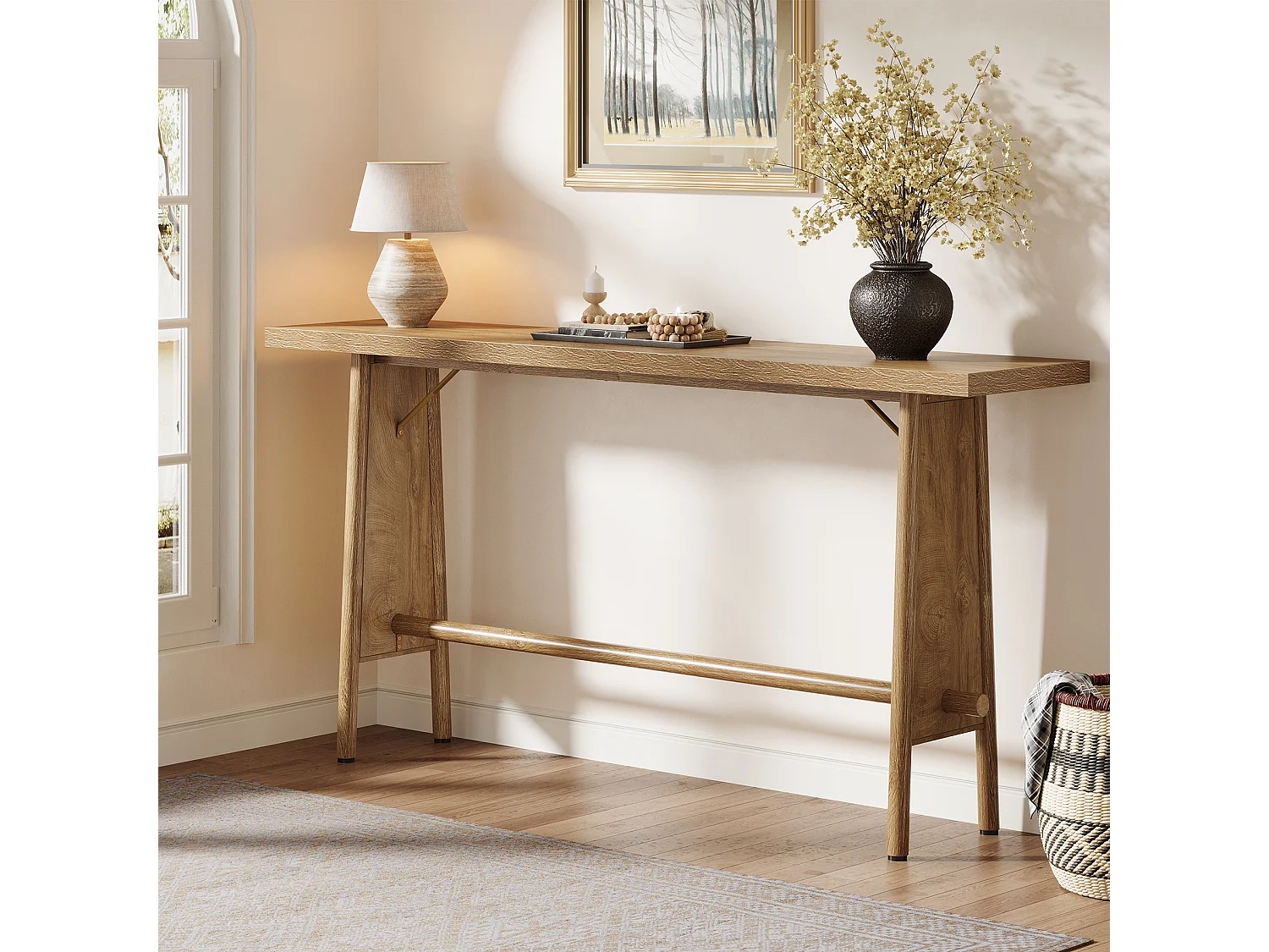 Table d'entrée de 160 cm de long, console de canapé moderne derrière le canapé pour l'entrée