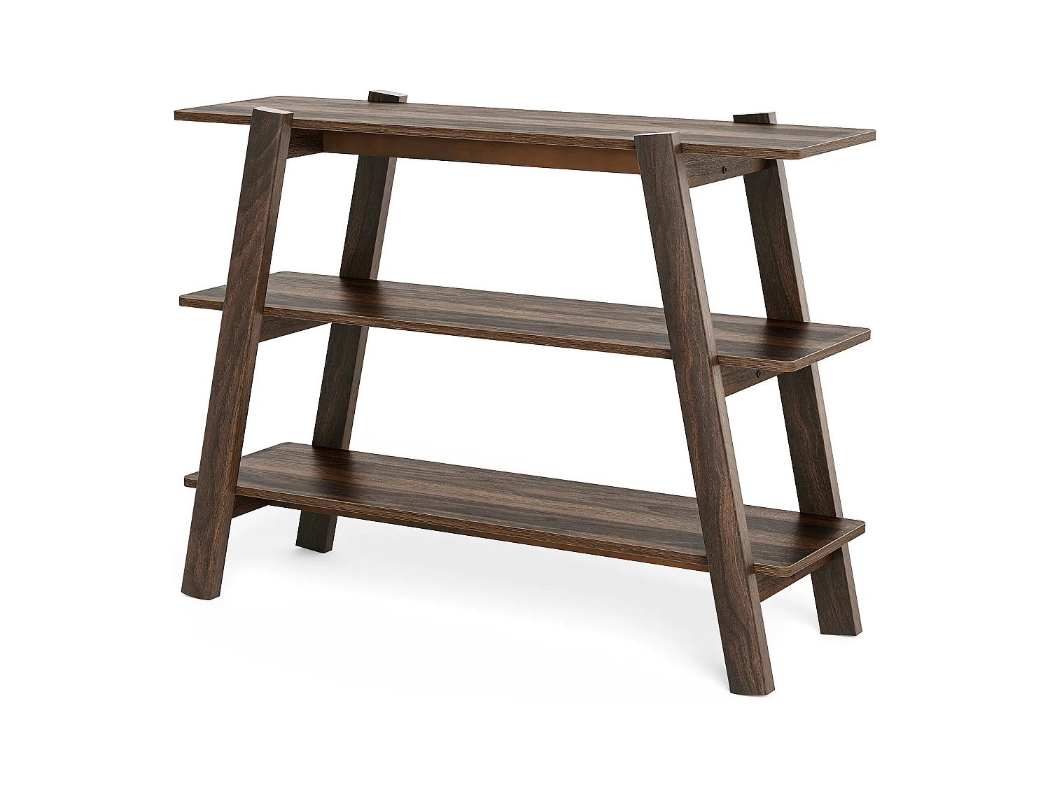 Table console d'entrée de 105 cm, table de canapé à 3 niveaux, étroite et longue avec étagères de rangement ouvertes