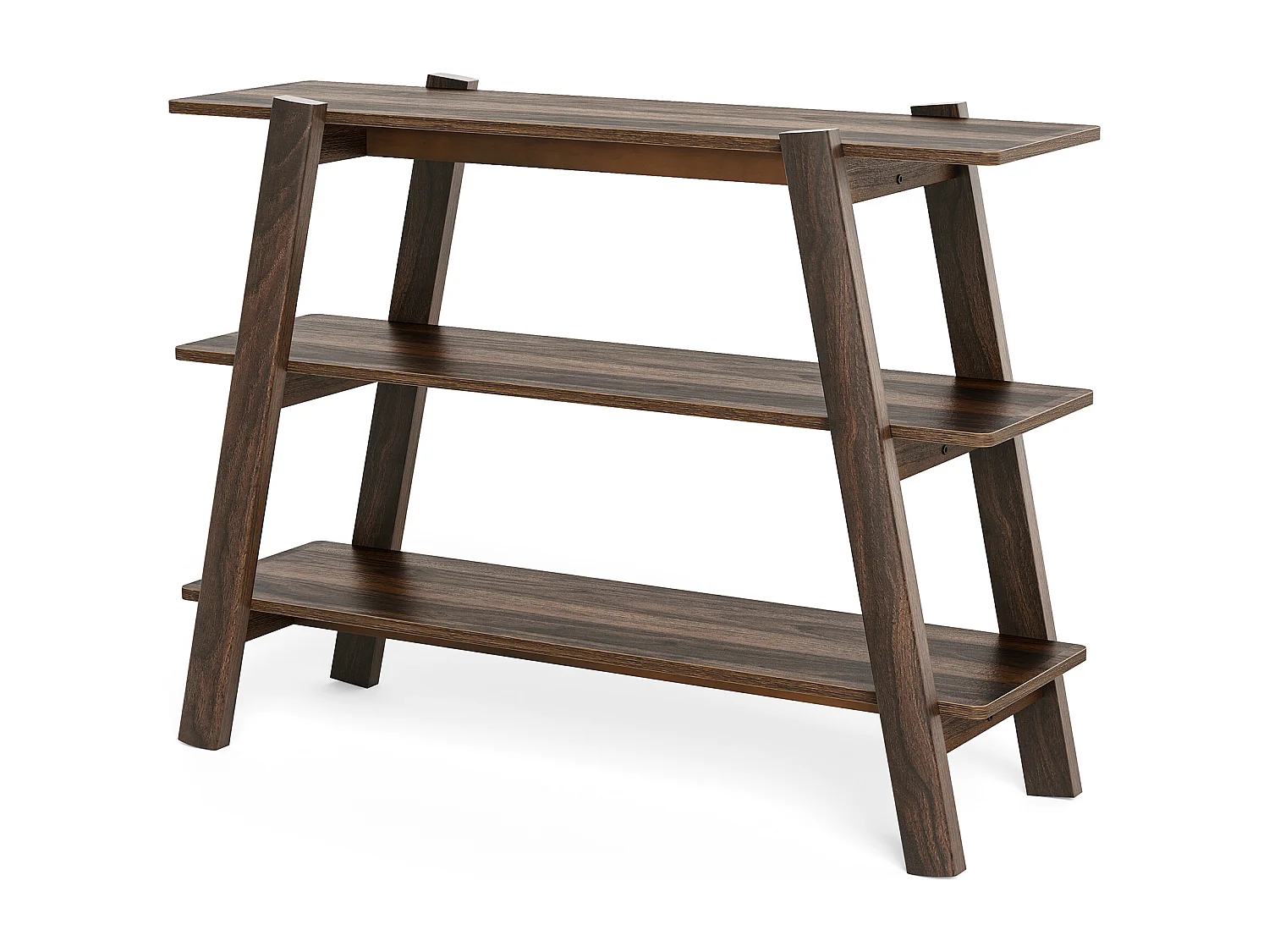 Table console d'entrée de 105 cm, table de canapé à 3 niveaux, étroite et longue avec étagères de rangement ouvertes