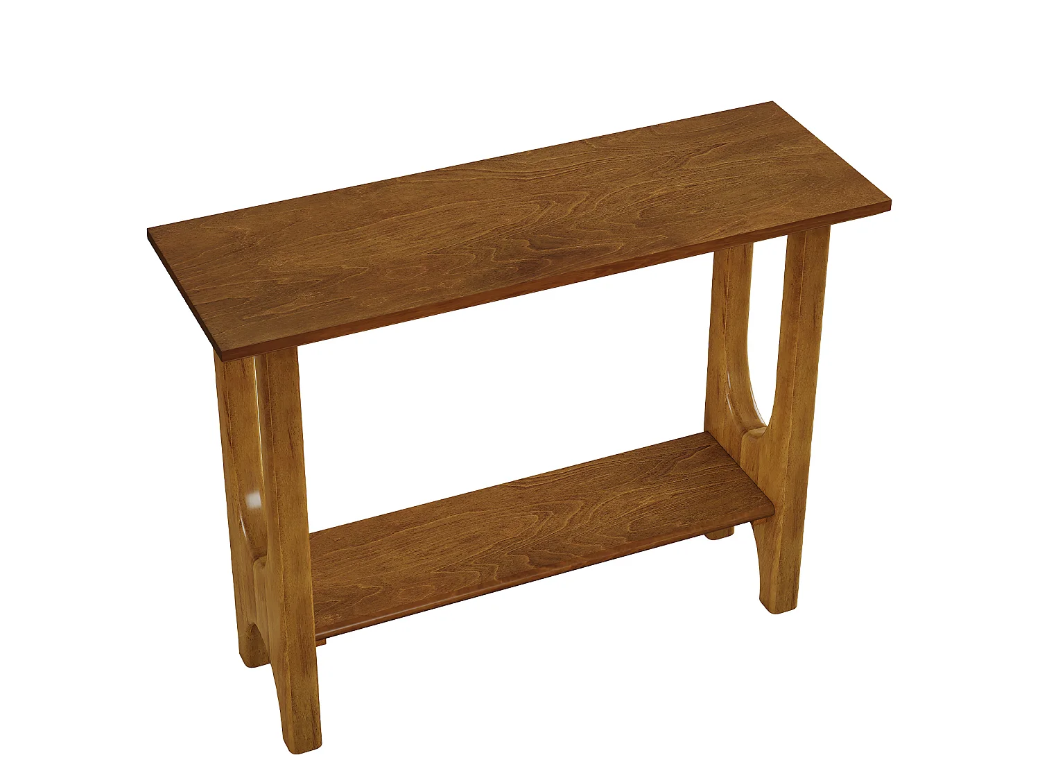 Table d'entrée de 105 cm avec espace de rangement, console moderne à 2 niveaux avec pieds en bois massif pour salon, couloir