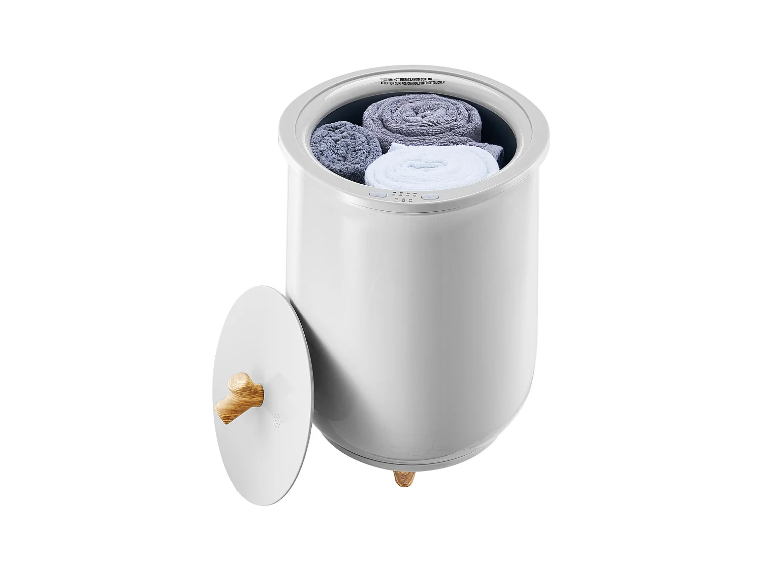 Chauffe Serviettes 20 L SucceBuy, Seau Sèche-serviettes pour Salle de Bain, avec Réglage de la Température, Minuterie 20/40/60/90 min et Voyant LED