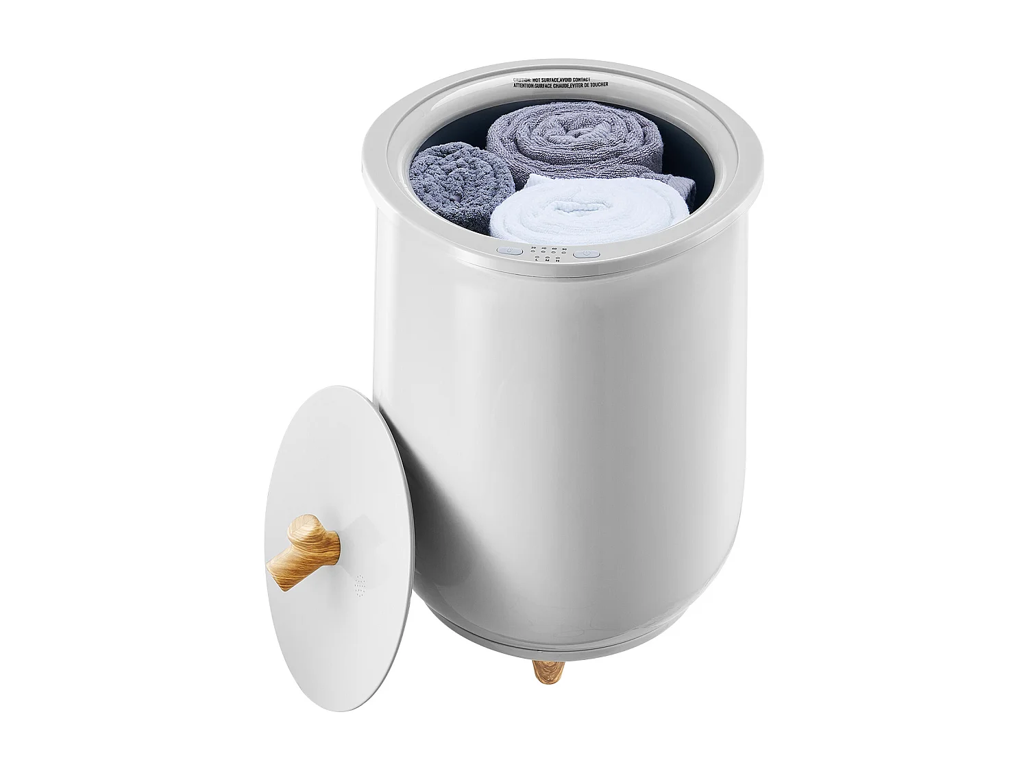 Chauffe Serviettes 20 L SucceBuy, Seau Sèche-serviettes pour Salle de Bain, avec Réglage de la Température, Minuterie 20/40/60/90 min et Voyant LED