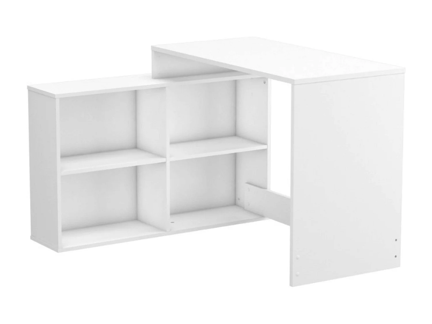 Bureau Shannon avec étagère basse Blanc 112 x 77 x 101 cm