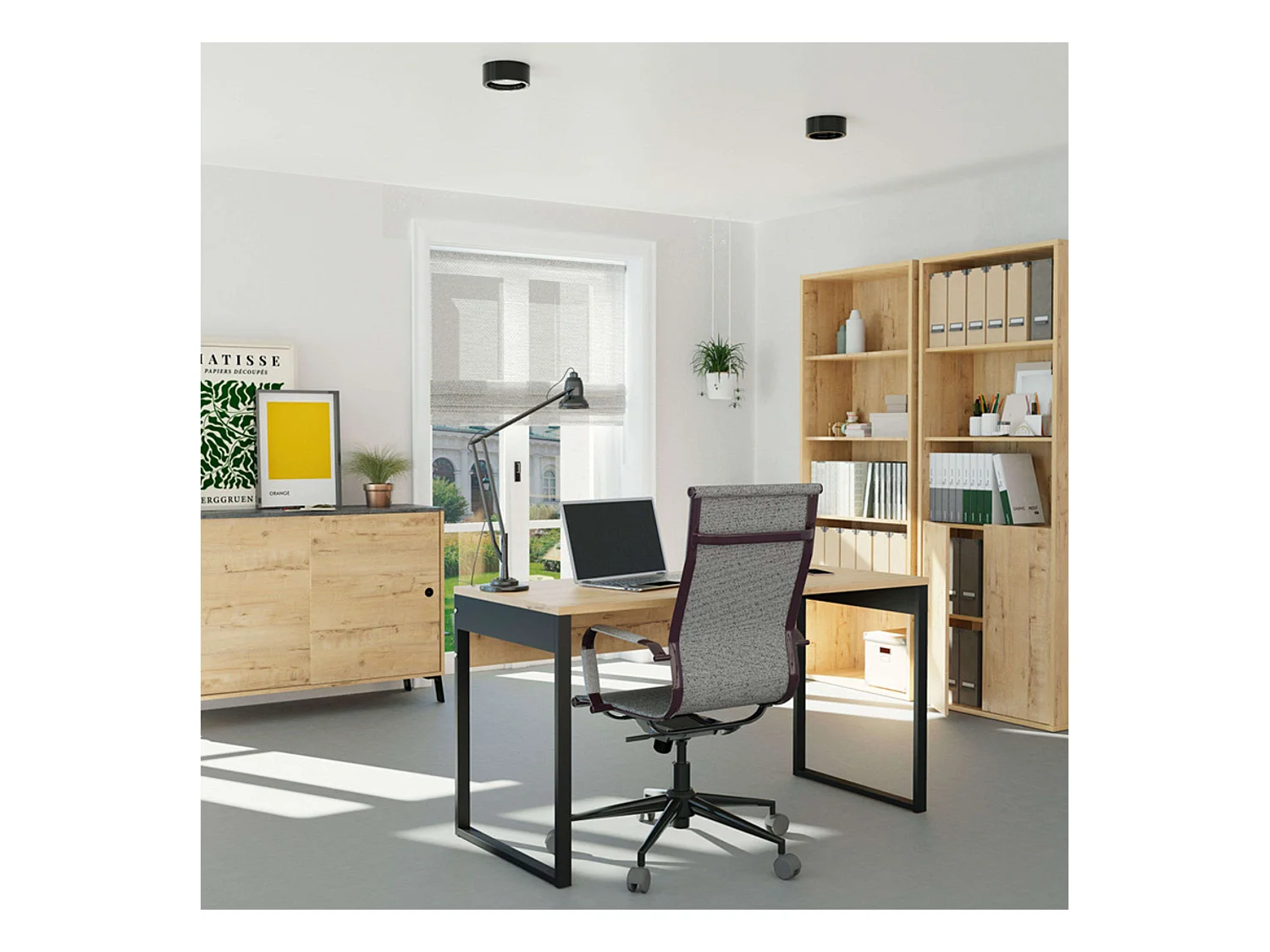 Mesa estudio Nexus Roble Gold/Negro Despacho Industrial