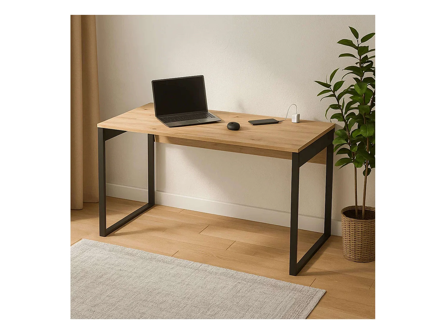 Mesa estudio Nexus Roble Gold/Negro Despacho Industrial