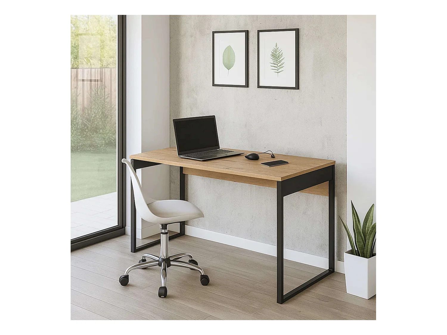 Mesa estudio Nexus Roble Gold/Negro Despacho Industrial