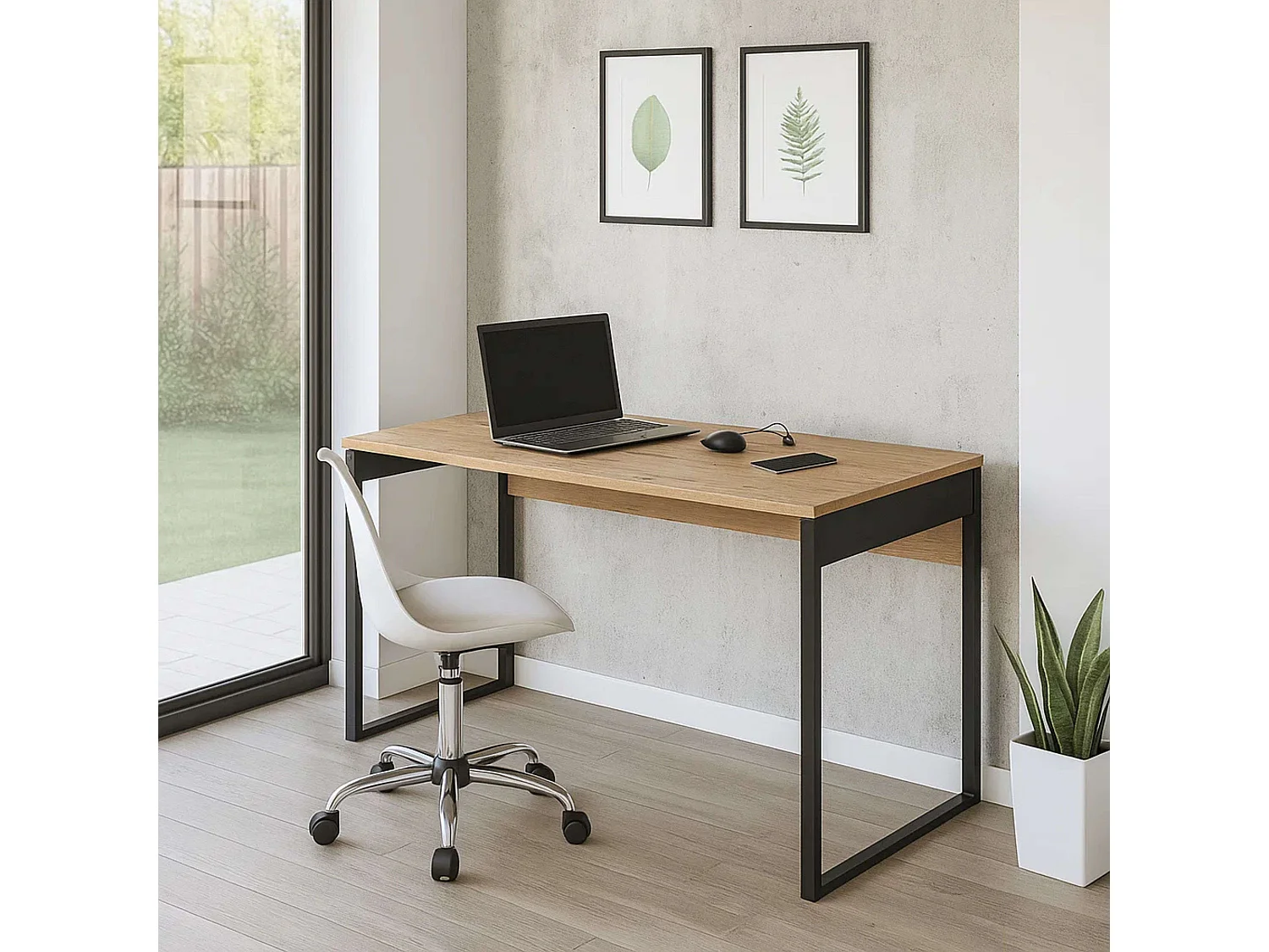 Mesa estudio Nexus Roble Gold/Negro Despacho Industrial