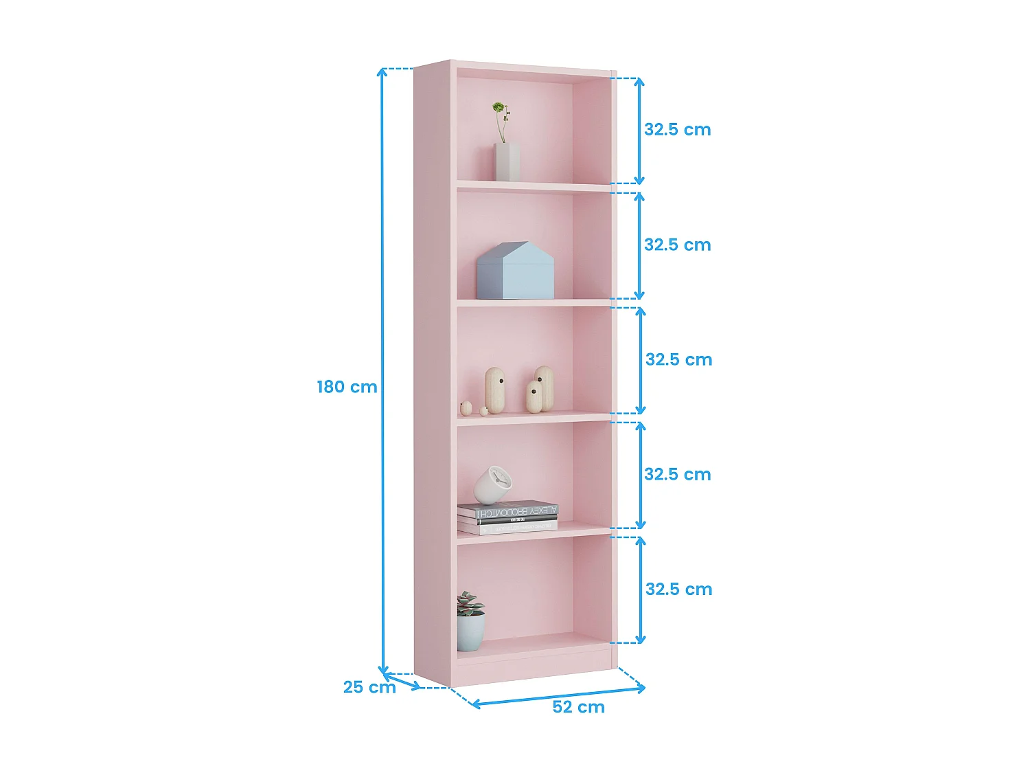 Pack Muebles Estudio I-Joy Rosa: Escritorio + Estantería Juvenil Infantil