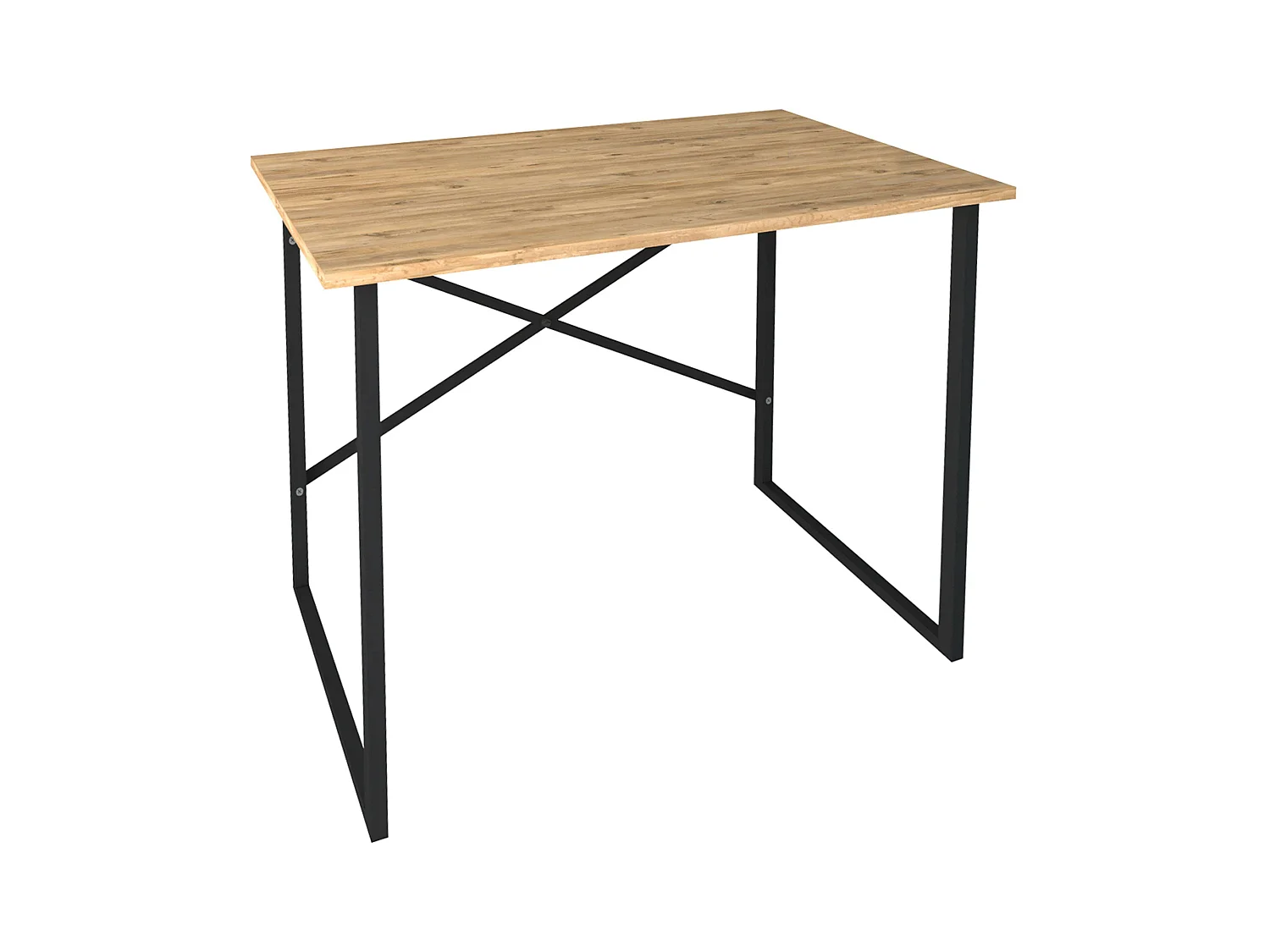 Table de bureau industrielle Rus en chêne et noir 90 cm