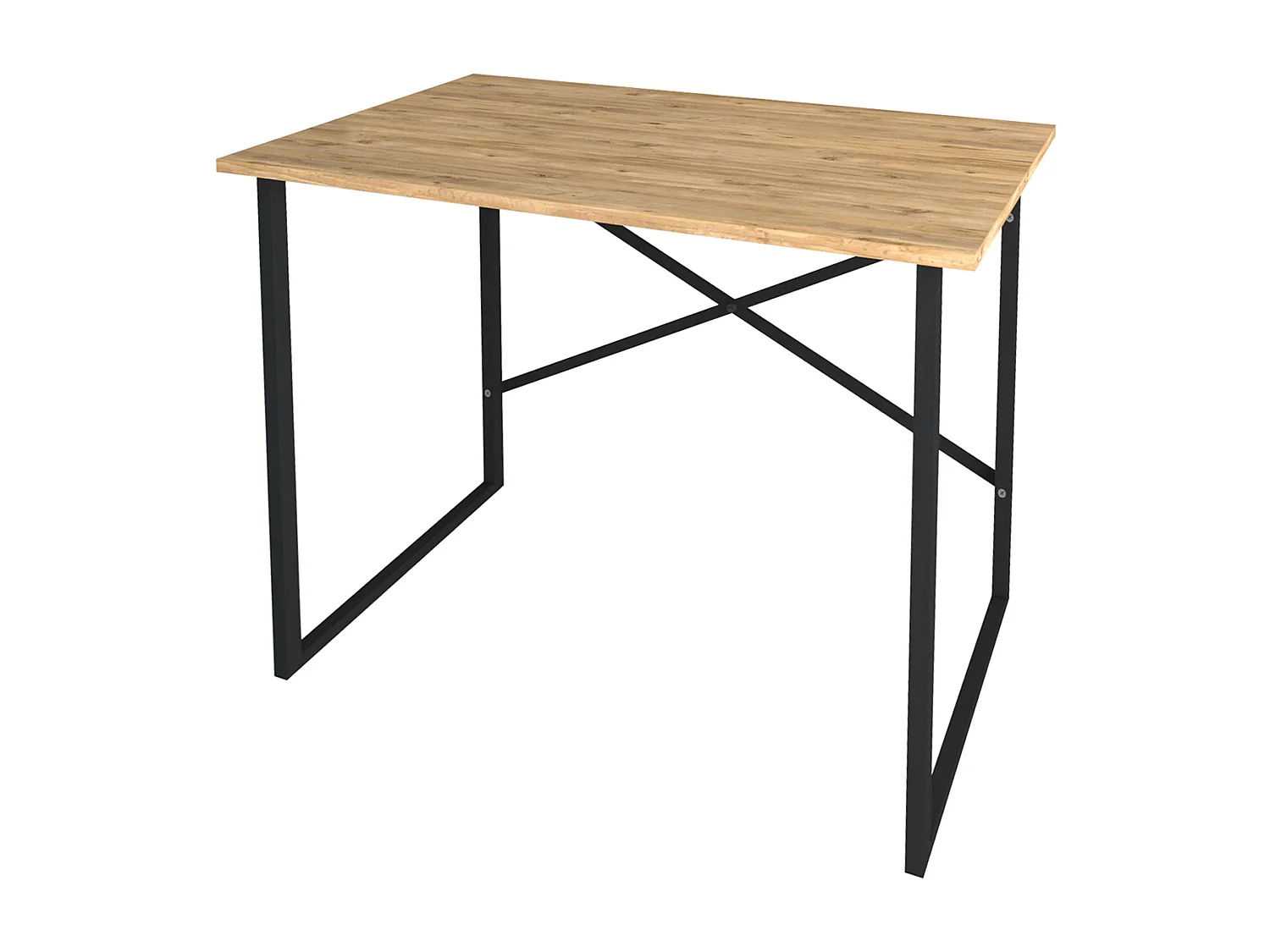 Mesa Escritorio Rus Industrial Roble y Negro 90 cm