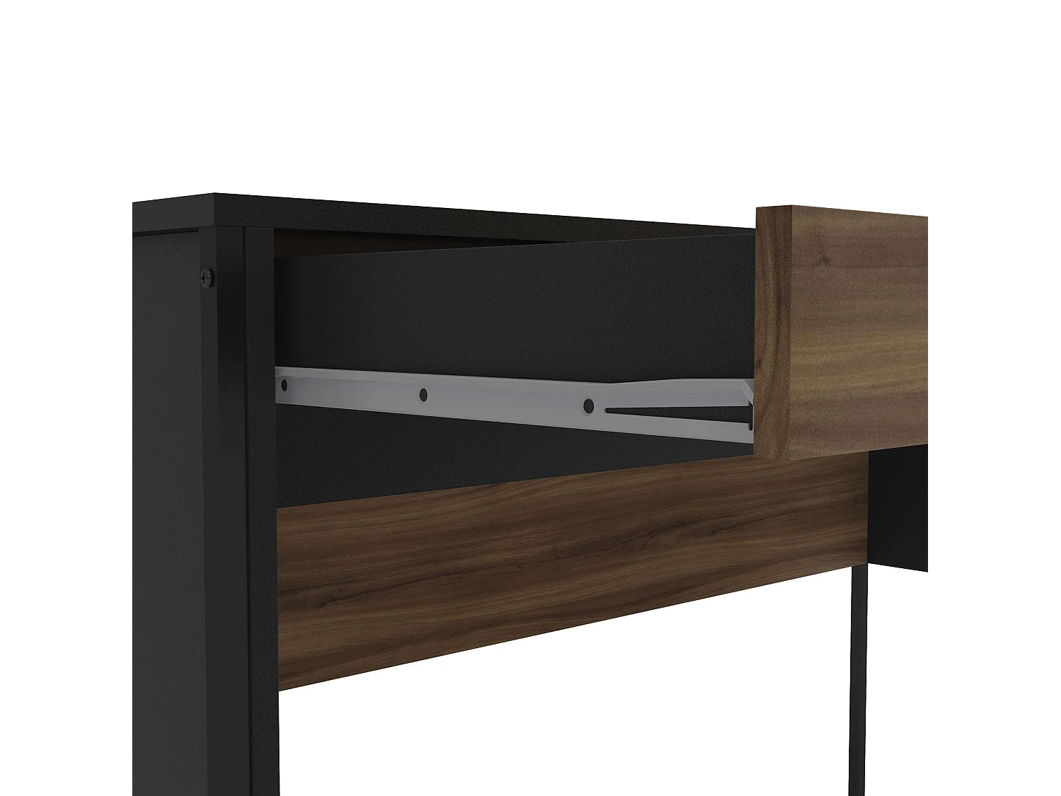 Bureau Mallorca 2 tiroirs Chêne foncé/Noir 120 cm