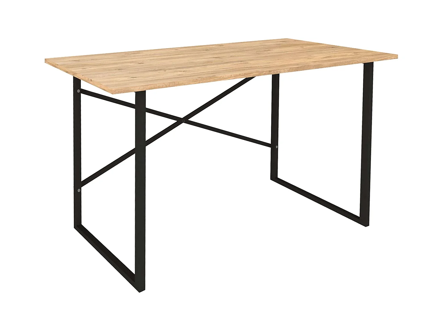 Table de bureau Rus Ind., chêne et noir, 120 cm
