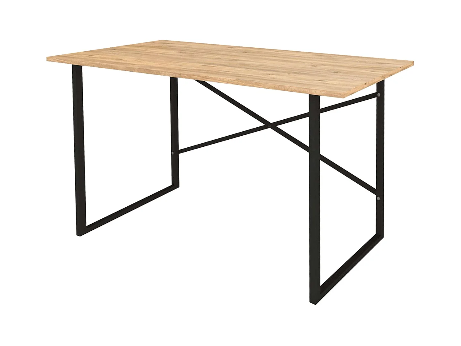 Table de bureau Rus Ind., chêne et noir, 120 cm