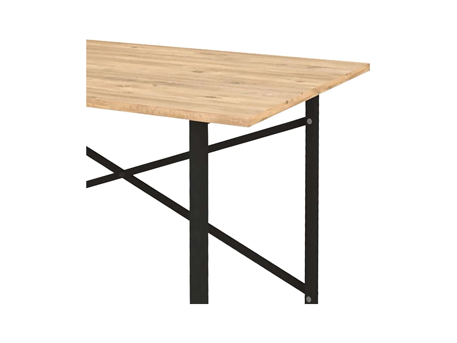 Table de bureau Rus Ind., chêne et noir, 120 cm