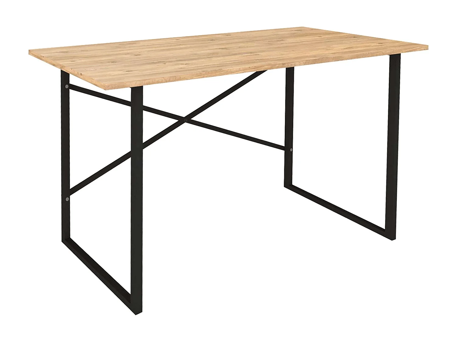Table de bureau Rus Ind., chêne et noir, 120 cm