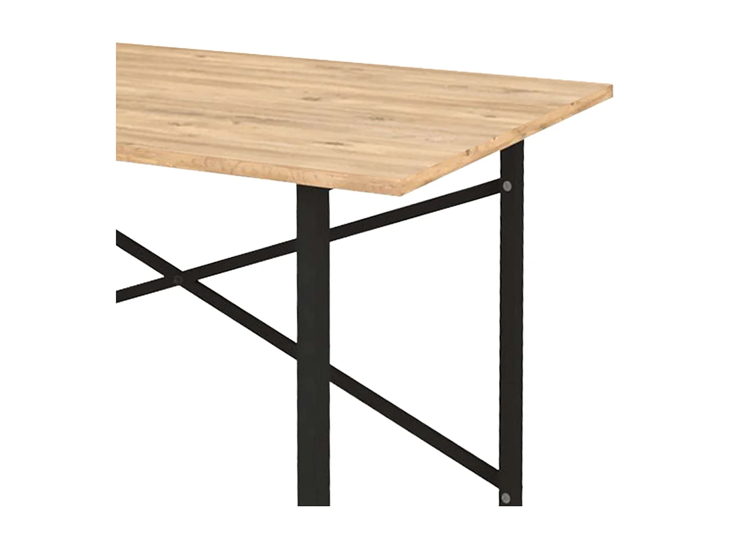 Table de bureau Rus Ind., chêne et noir, 120 cm