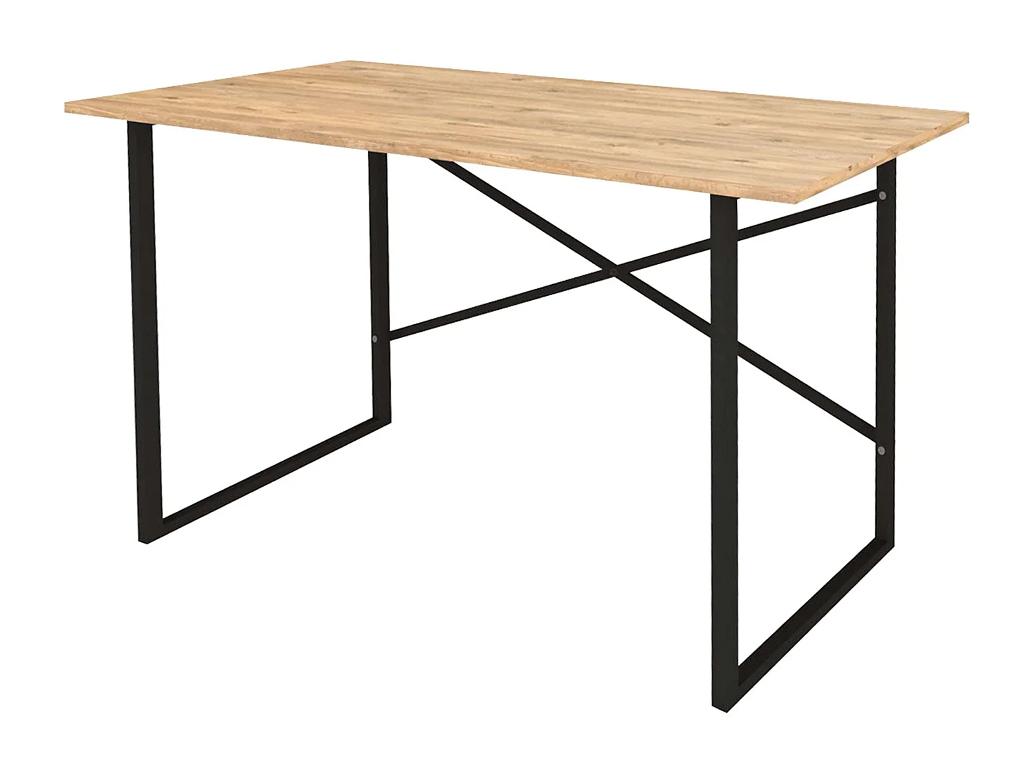 Table de bureau Rus Ind., chêne et noir, 120 cm
