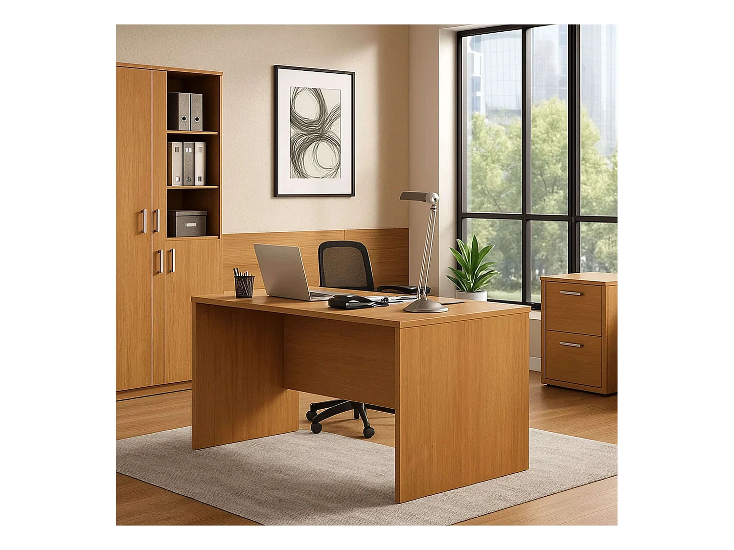 Mesa Escritorio Clásica Cerezo 150x75x75 cm Oficina