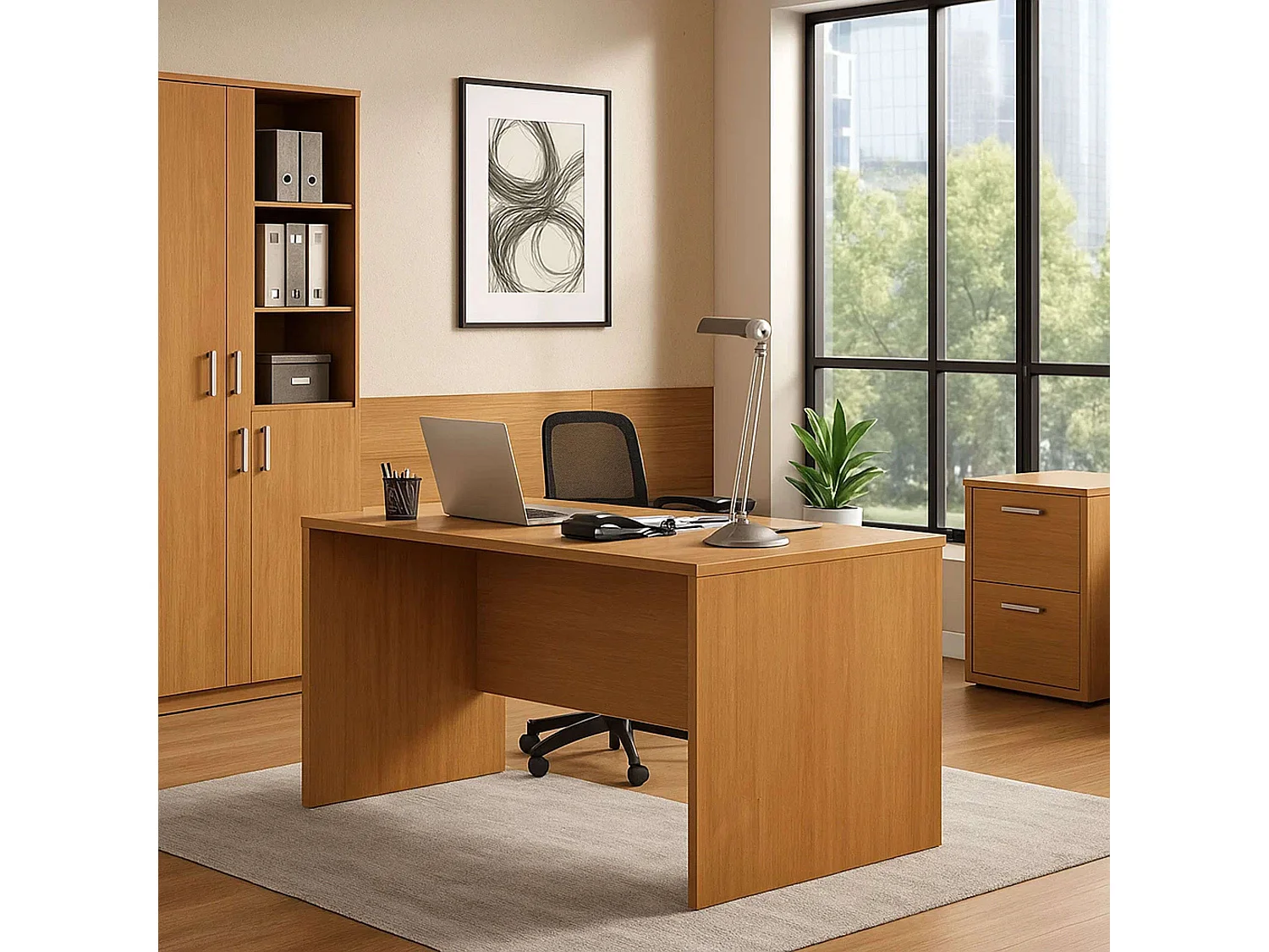 Mesa Escritorio Clásica Cerezo 150x75x75 cm Oficina