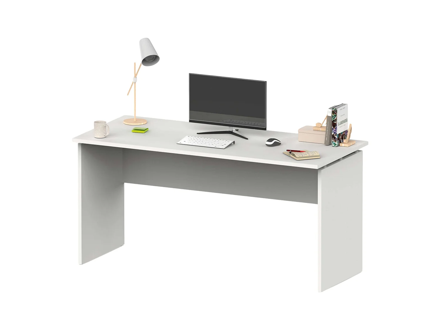 Mesa Escritorio Rivoli Moderno Blanco Mate 155 cm
