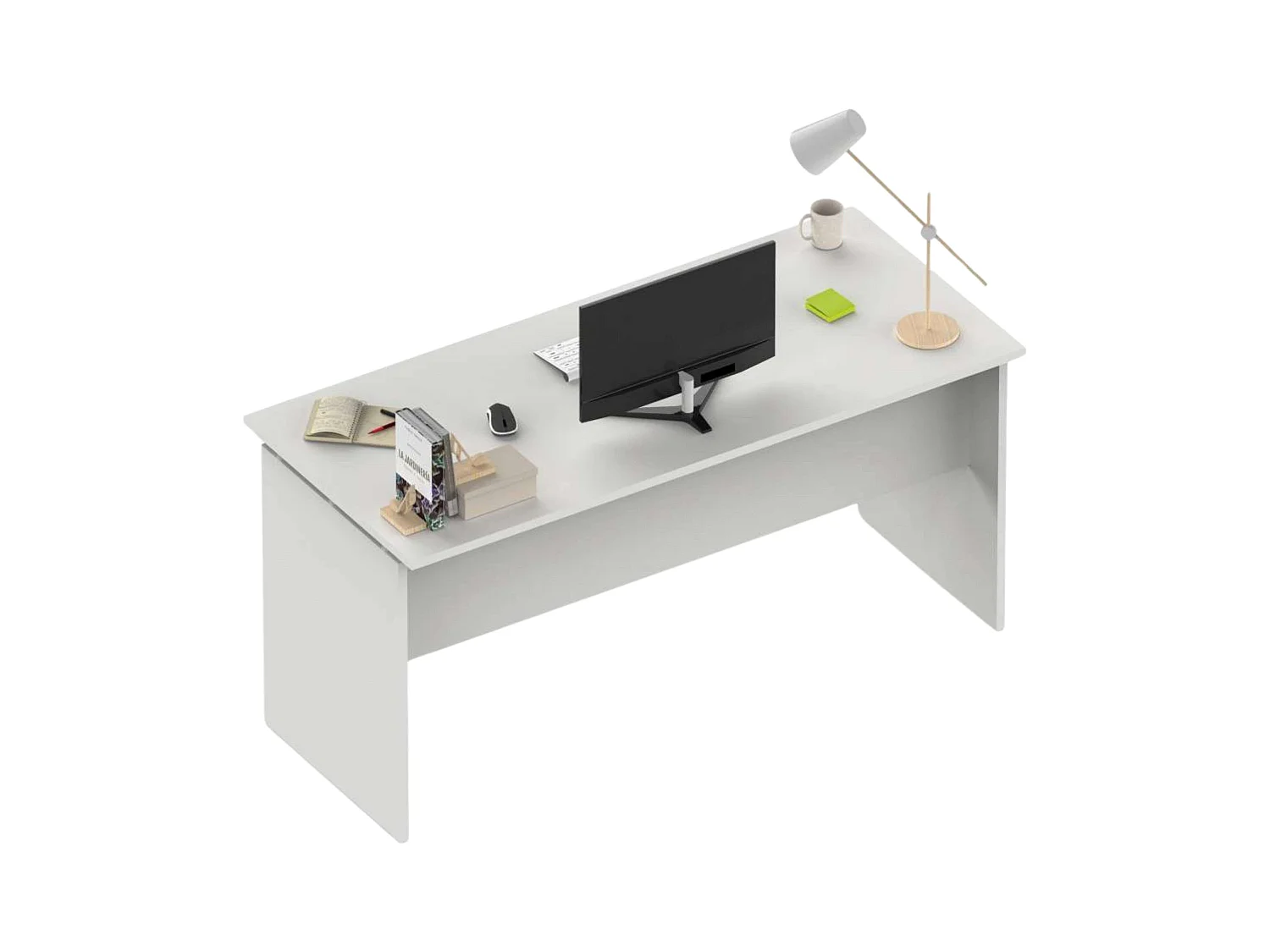 Mesa Escritorio Rivoli Moderno Blanco Mate 155 cm