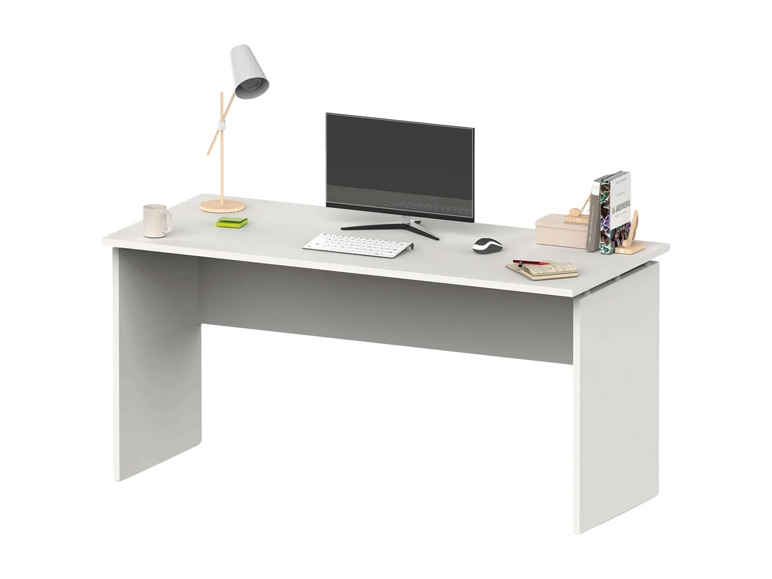 Mesa Escritorio Rivoli Moderno Blanco Mate 155 cm