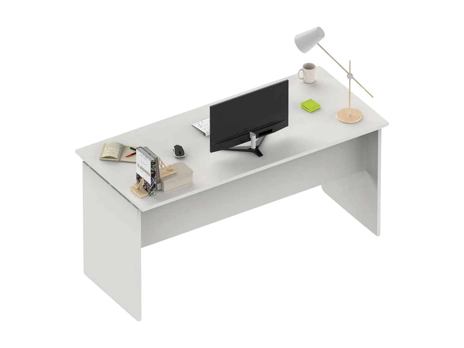 Mesa Escritorio Rivoli Moderno Blanco Mate 155 cm