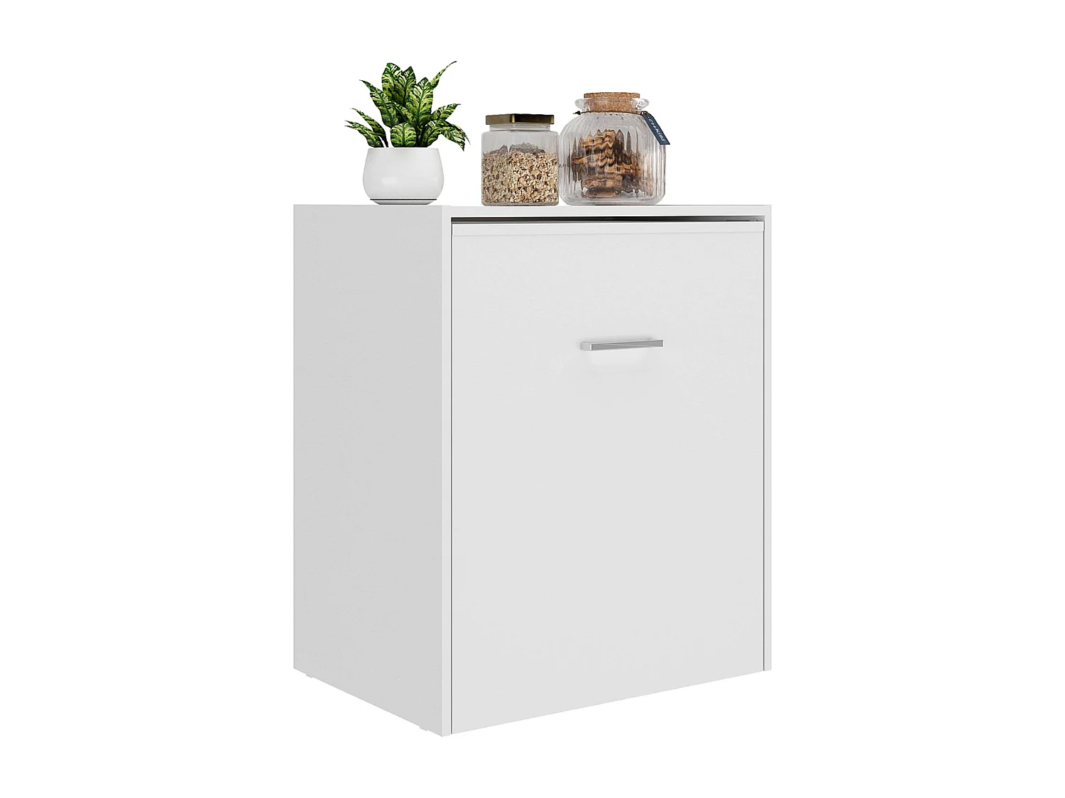 Bureau Ashe, 3 étagères, mélaminé blanc, 149x76x63 cm