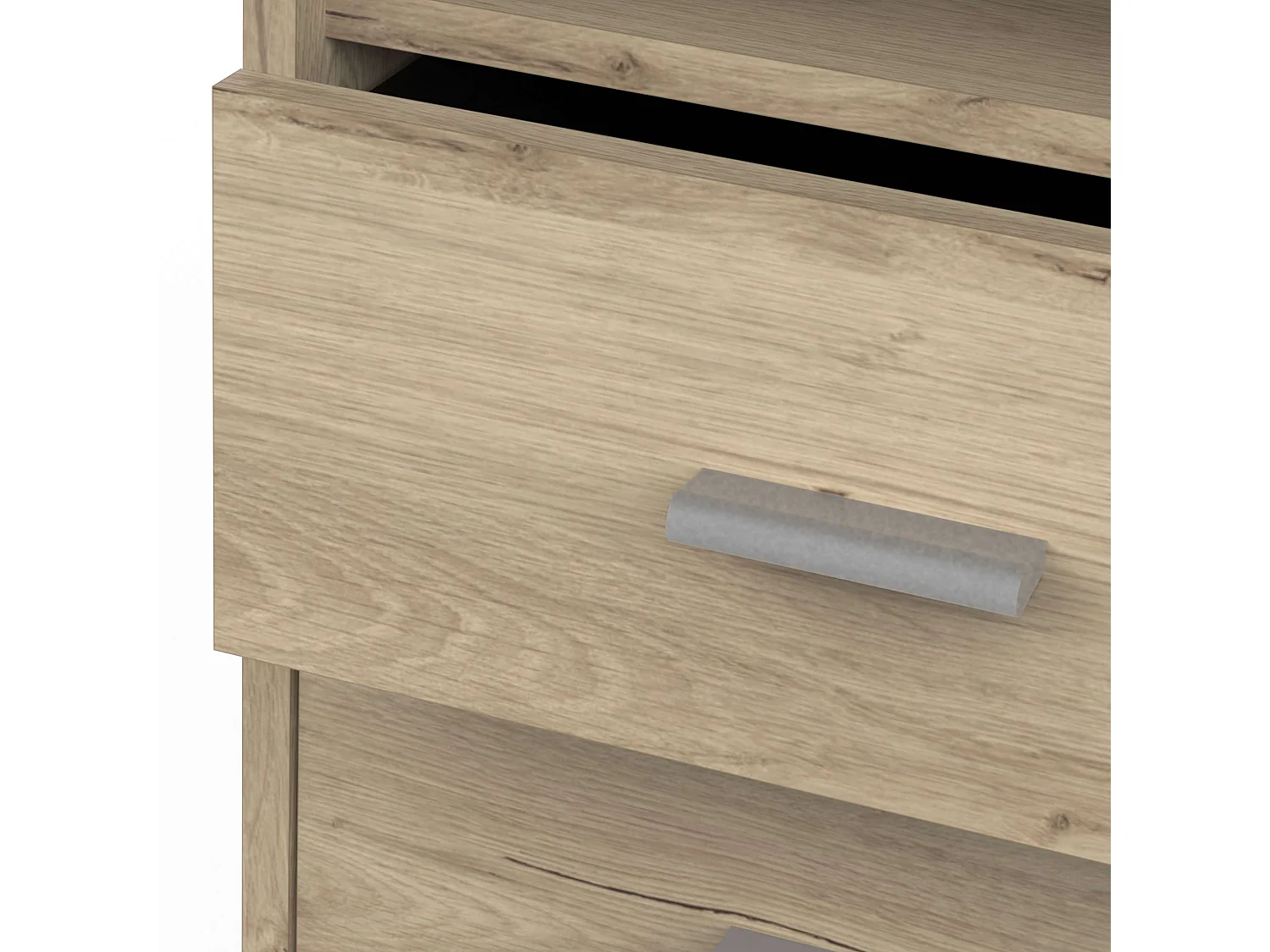 Bureau Monaco avec 3 tiroirs et 1 porte en chêne artisanal, 135 cm