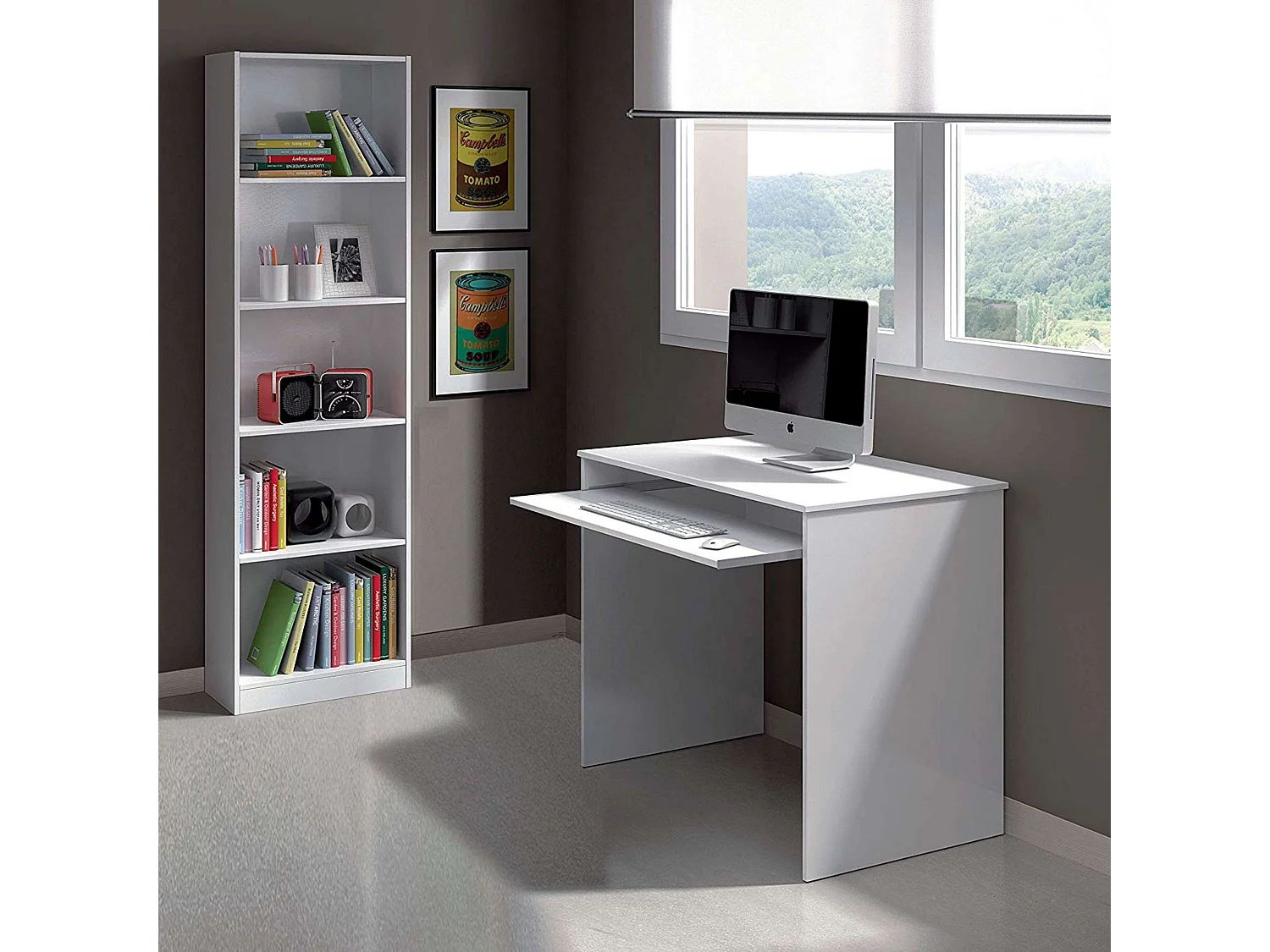 Pack Muebles Estudio Infantil I-Joy Escritorio + Estantería Blanco